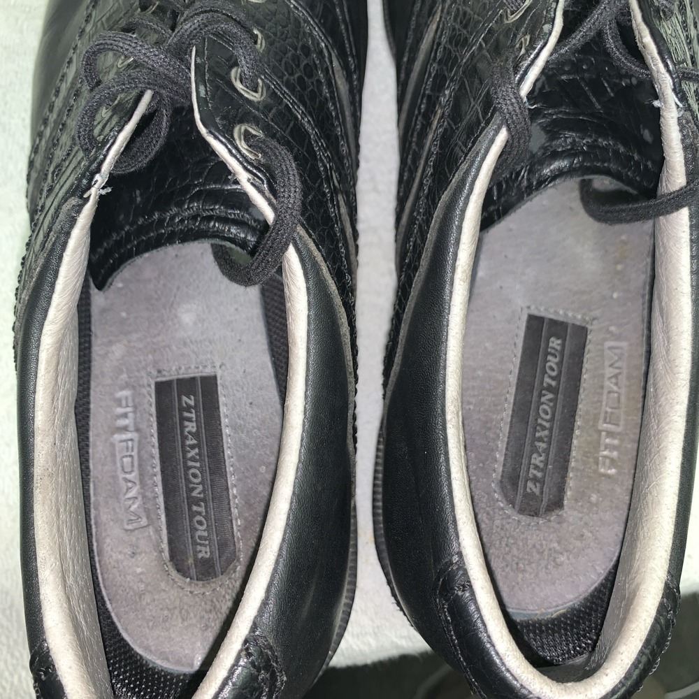 Vintage Adidas EVN791003 Z_Traxion Oxford Men's Black Golf Shoes Size 10 Gator - Picture 5 of 9